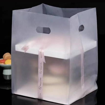 【友成包裝】霧面手提袋 100元/KG  加厚打洞袋 高密度塑膠 PE袋 蛋糕手提袋 洞口袋 物袋