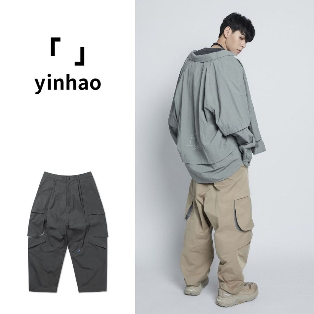 【「　」yinhao】BLACK LABEL ｜機能層次口袋錐形工裝褲