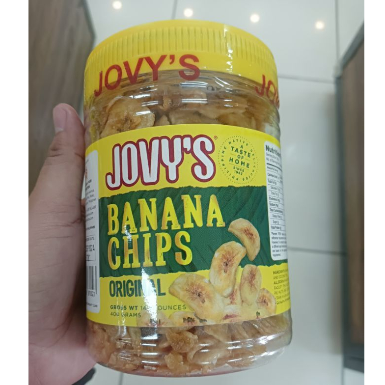 💖現貨💖Jovy's banana chips香蕉片 大罐400g 菲律賓長灘島著名 香蕉乾。香蕉脆片 香蕉餅乾