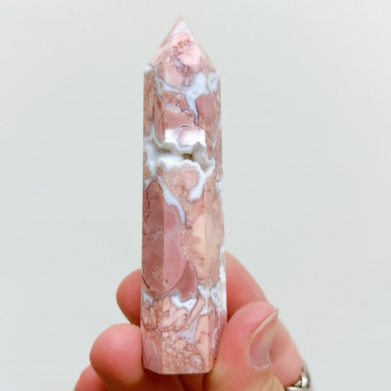 ▪️𝐴𝑔𝑎𝑡𝑒粉色瑪瑙柱Ⓕ▪️瑪瑙 白色糖霜 瑪瑙晶洞 瑪瑙晶洞柱 爆晶 軟糖 晶體閃閃