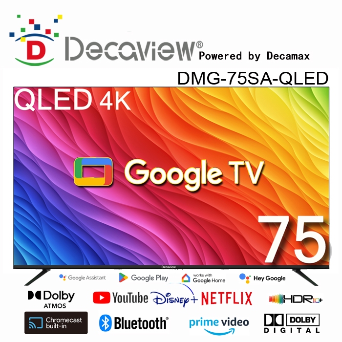 DECAVIEW(不死鳥) 75吋 高階4K 量子點QLED Google TV 聲控智慧AI聯網液晶電視