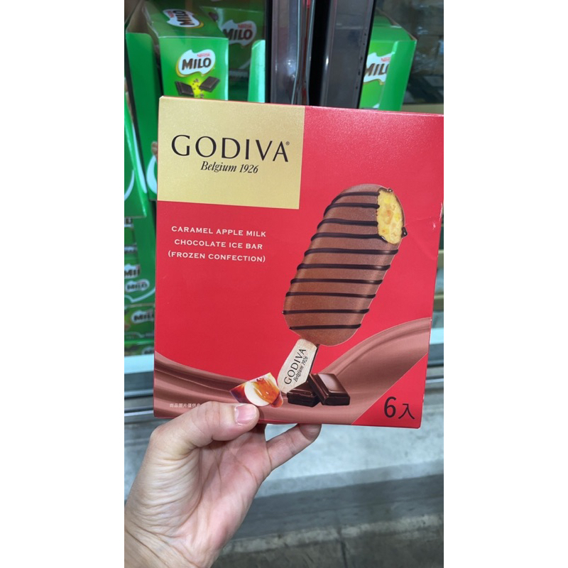 第1賣場拆賣1支86元Godiva焦糖蘋果牛奶巧克力雪糕72公克*六隻低溫配送#14487