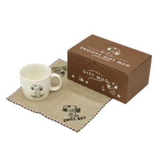 💖全新現貨💖❗特價❗日本正版 史努比snoopy陶瓷馬克杯附小方巾 310ml 茶杯 咖啡杯禮盒組