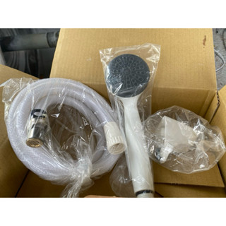三件組 灰硬殼蓮蓬頭把手+pvc軟管+pvc掛架