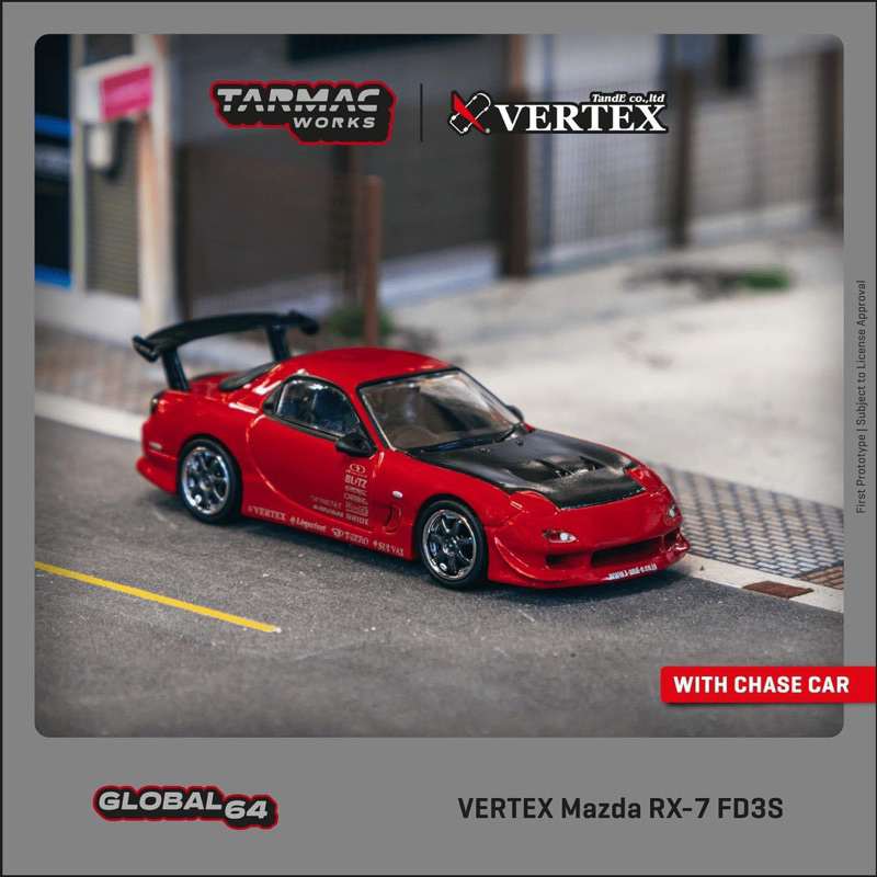 &lt;阿爾法&gt;Tarmac Works VERTEX Mazda RX-7 FD3S Red