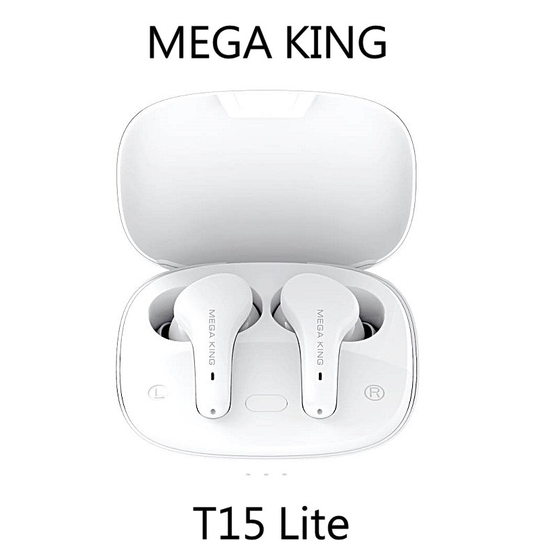 MEGA KING T15 Lite 真無線藍牙耳機 (神腦公司貨) 重低音 智能觸摸 低延遲遊戲模式