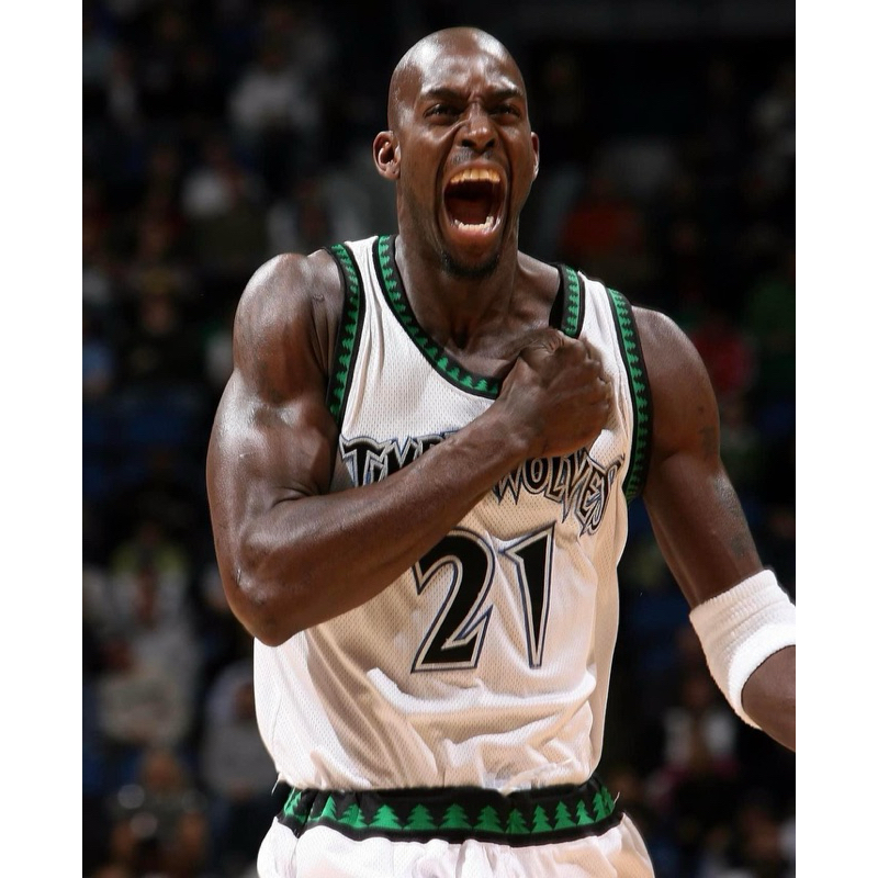 稀有 NBA Reebok 明尼蘇達 灰狼隊 狼王 Kevin Garnett AU 52 主場 球員版 球衣 白森林