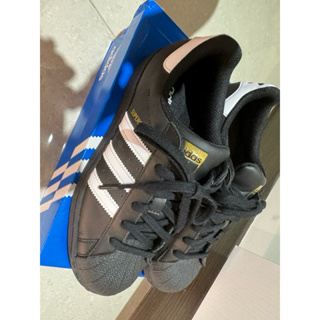 Adidas Superstar 女鞋 黑色 金標 皮革 貝殼 運動 休閒鞋 EG4959