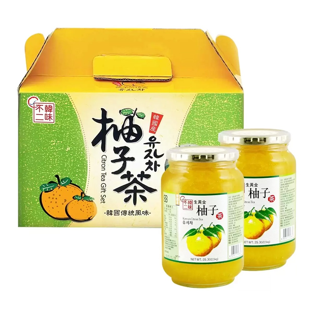 【美式賣場】韓味不二生黃金柚子茶(1kgx2入/箱) 墊腳石購物網