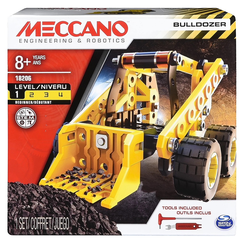 【Meccano 麥卡諾】推土機模型車輛積木組 Beginner Set(STEM教育玩具-探索真正的工程世界)