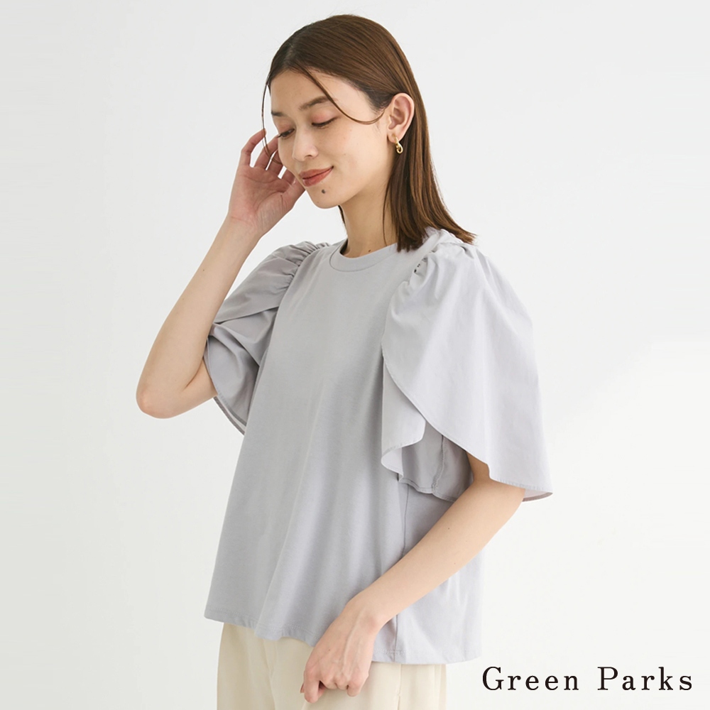 Green Parks 立體鬱金香袖圓領上衣(6P46L1C0800)