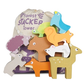 英國 Le Toy Van 啟蒙益智玩具系列-森林動物疊疊平衡啟蒙木質玩具【hughugbaby抱抱寶貝】