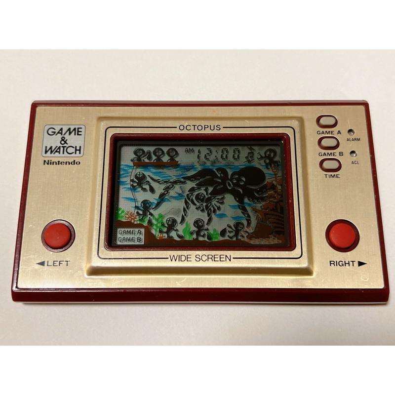 任天堂 GAME AND &amp; WATCH Octopus Wide Screen1981 遊戲機 直接從日本 掌上型電玩