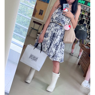 迪奧風 dior 圖騰水墨染 長裙 洋裝