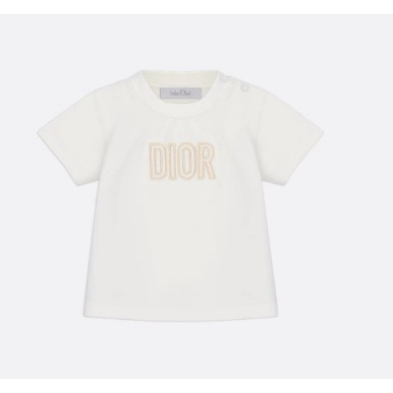 二手名牌DIOR兒童短袖T恤 logo 圖案 白 (原價$6,977)