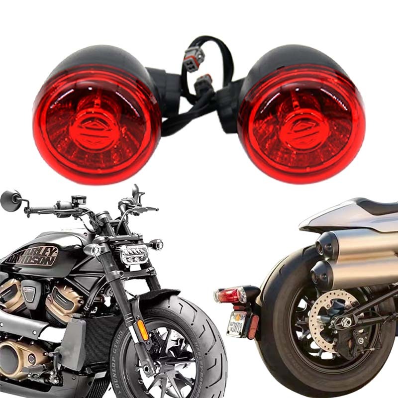 Harley Sportster復古方向燈 適用於 哈雷  Sportster s 排氣管改裝轉向燈 哈雷 保護 史博史