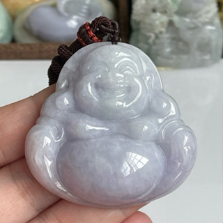 天然緬甸玉a貨翡翠彌勒佛紫羅蘭大佛公掛件B267