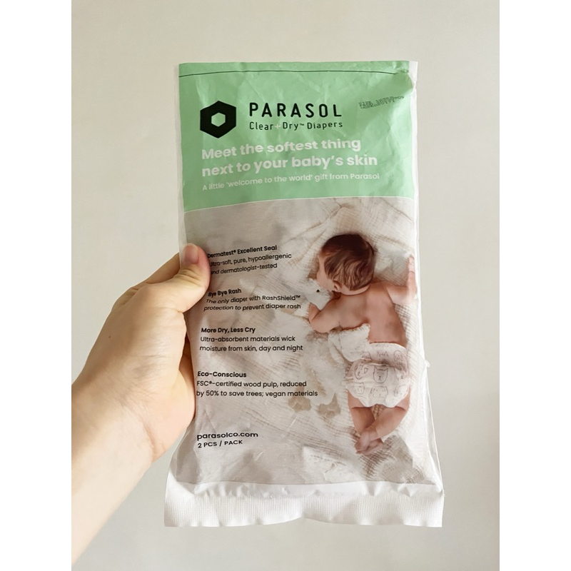 [Parasol] Clear + Dry™新科技水凝尿布 NB 2片（隨手包）