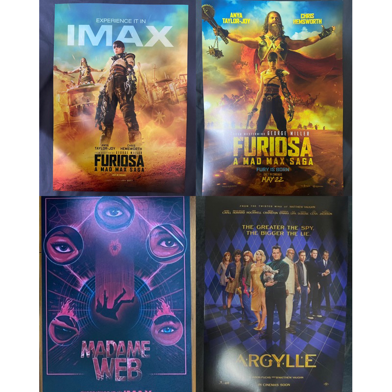 瘋狂麥斯 傳奇篇章 芙莉歐莎 蜘蛛夫人 漫威 機密特務 阿蓋爾 粉A3 海報 威秀 影城 全新 電影 IMAX