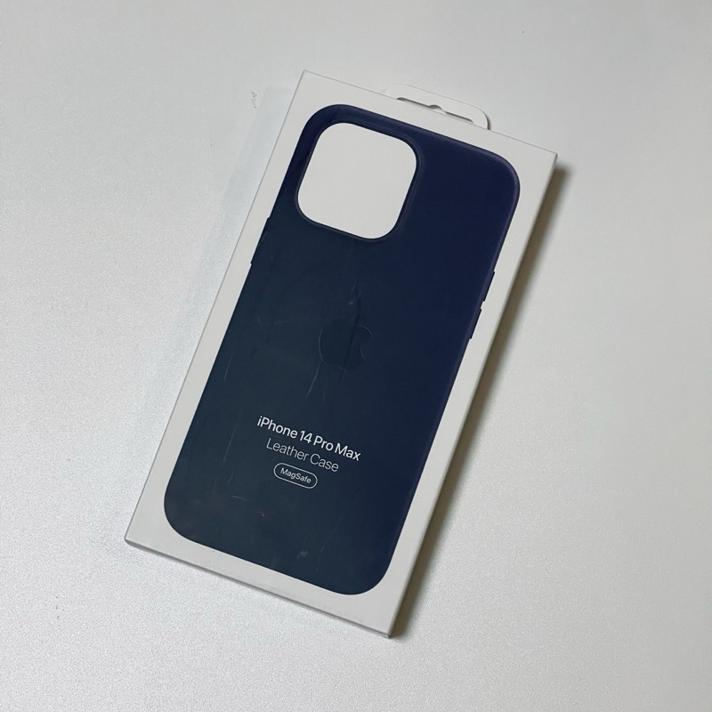 【二手】 絕版 Apple 原廠 MagSafe 皮革保護殼 iPhone14 Pro Max 墨水色