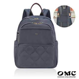 【OMC】設計師樣版-新品-葫蘆紋秀麗簡約休閒後背包-莫蘭迪灰