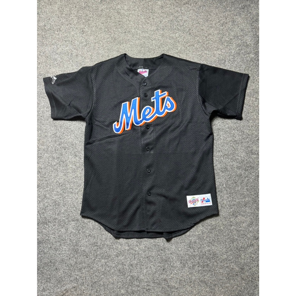 【TACKSTHGOOD】MAJESTIC MLB NY METS 紐約大都會 網洞棒球衫