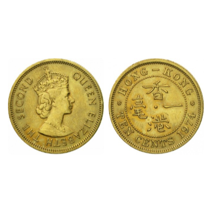 【H2Shop】香港 港幣 1974年 1978年 1毫 一毫 伊莉莎白二世 硬幣 錢幣 女皇頭 流通品相 鎳黃銅 現貨
