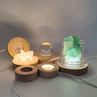 LED實木燈 DIY小夜燈 發光底座 LED原木燈 原木展示燈 USB展示燈座 實木擺飾