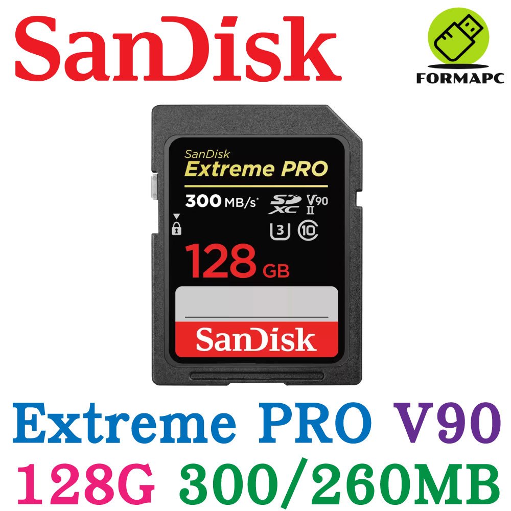 SanDisk Extreme PRO SDXC SD 128G 128GB 300MB UHS-II V90 記憶卡