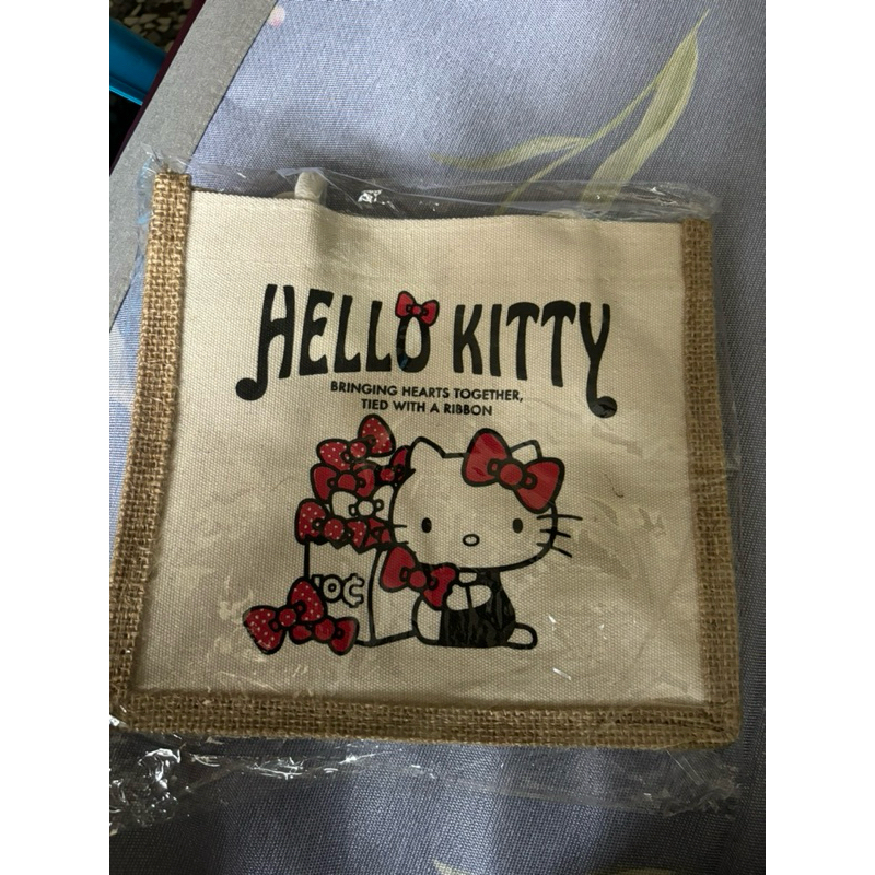 全新 hello kitty麻布手提袋❣️