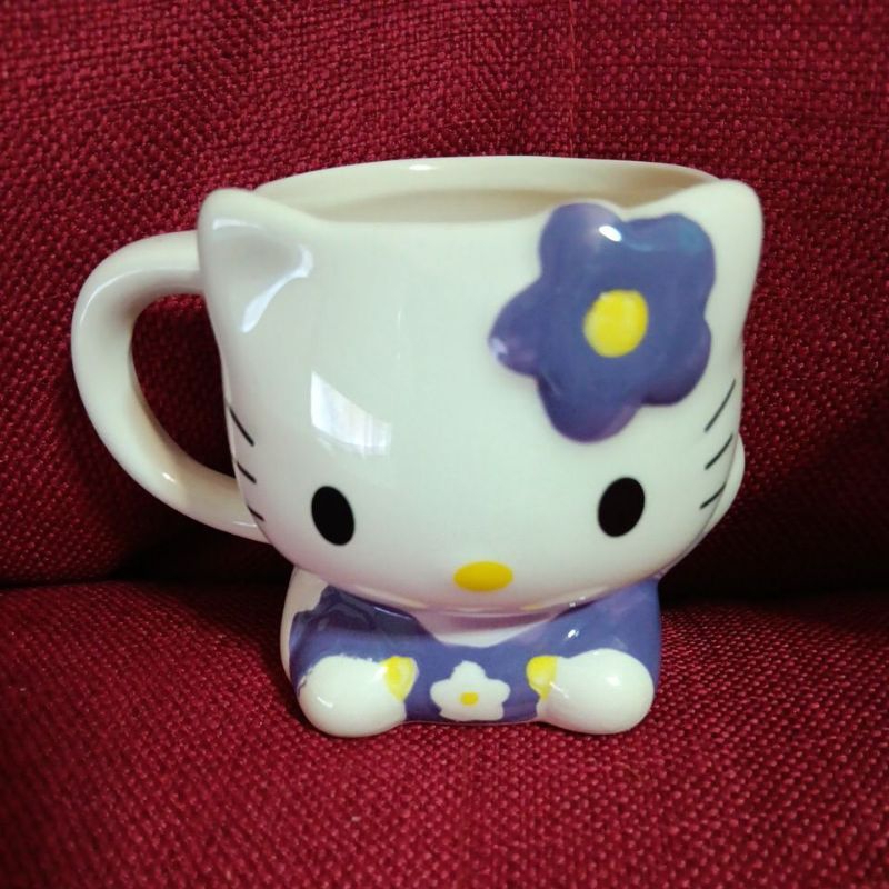 早期 2006年 Hello Kitty 北海道 銀之鐘限定版 紫色咖啡杯  茶杯 陶瓷杯 絕版珍藏