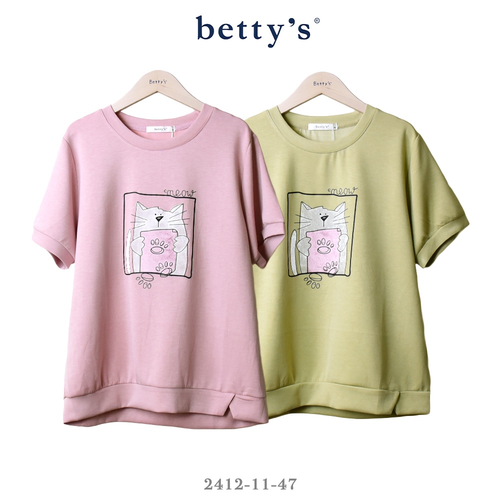 betty’s專櫃款(41)手繪拼貼貓咪短袖T-shirt(共二色)