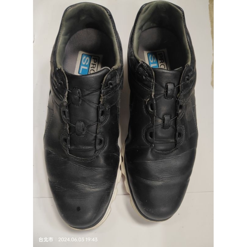 二手FOOTJOY 黑色BOA高爾夫球男鞋 JPN26號/USA8號