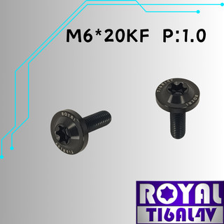 【瘋螺絲】ROYAL 鈦合金螺絲★M6*20KF P:1.0 大飛碟頭螺絲★64鈦/正鈦/鈦合金螺絲★出貨附發票★帝王黑