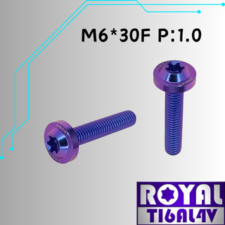 【瘋螺絲】ROYAL 鈦合金螺絲★ M6*30F P:1.0 飛碟頭螺絲★ 64鈦/正鈦/鈦合金螺絲★出貨附發票★幻彩藍