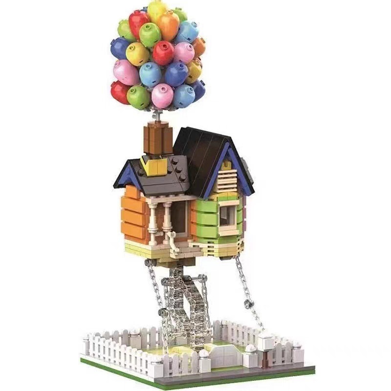 懸浮氣球屋平衡架反重力飛屋環遊記DK7025拼裝積木玩具