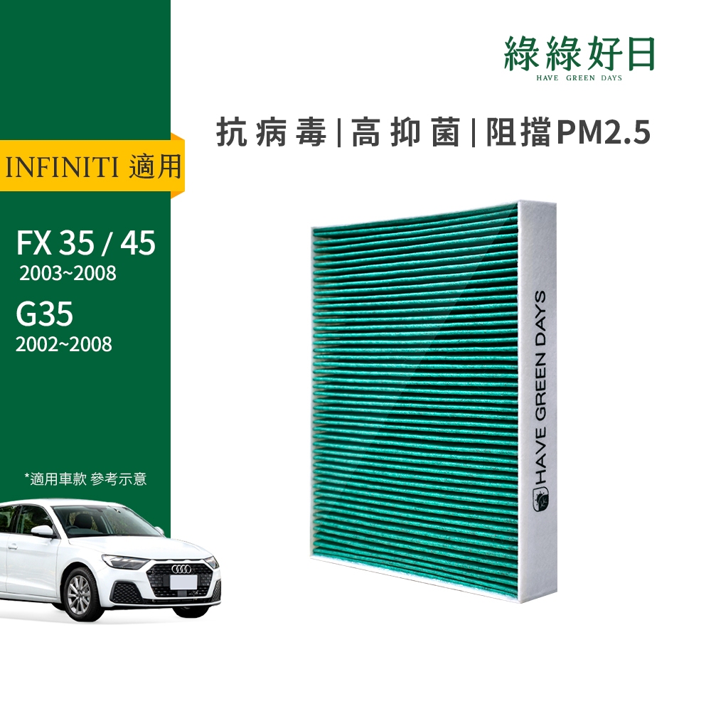 綠綠好日 INFINITI 極致 Q30/QX30 FX35/45 G35 HEPA活性碳抗菌汽車冷氣濾網 GIN002