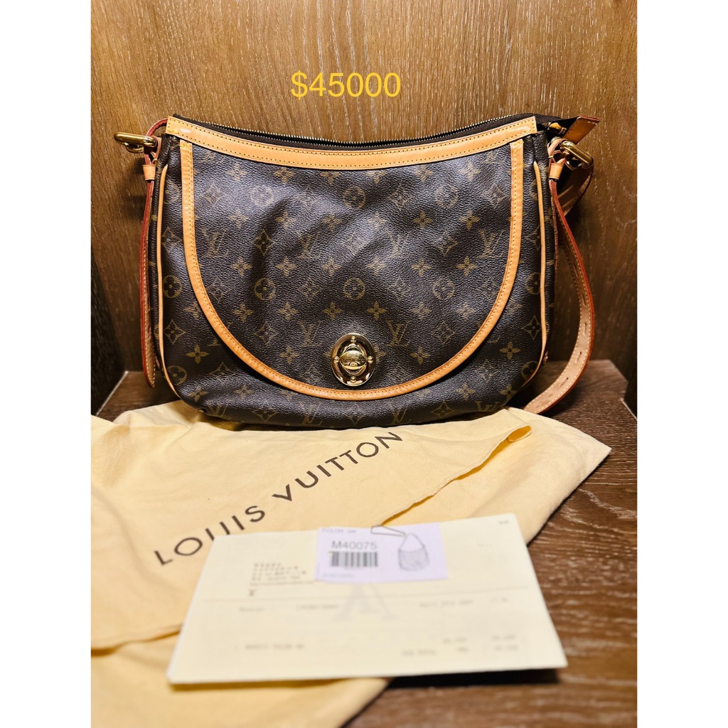 🎉歡慶10月限時降五千！ LV Tiulum 老花大金豆單肩 斜背包vintage 中古 月亮包 肚臍包