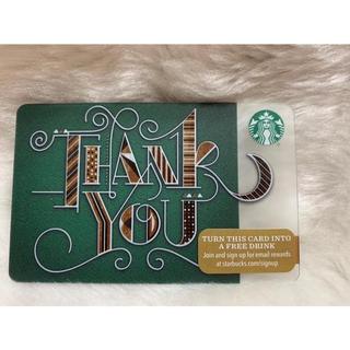 美國 星巴克 STARBUCKS 2015 THANK YOU 感謝卡 謝謝 隨行卡 儲值卡 星巴克卡 收藏