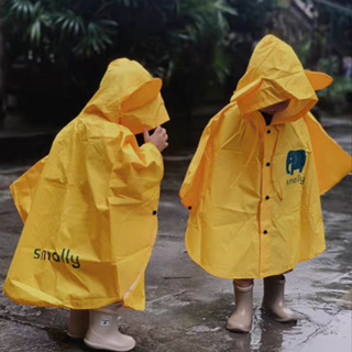 韓系時尚兒童雨衣 Smally 男女兒童卡通雨衣動物耳朵雨披 兒童雨衣 兒童斗篷雨衣 女童雨衣 男童雨衣 雨披 健康無味