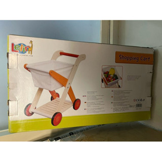 降價❤️全新Lelin兒童模擬超市推車原價2980/兒童購物車/木製玩具/木製兒童推車/木製購物車/學步車