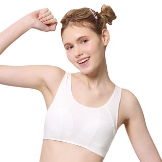 SWEAR 思薇爾 芭特Fly系列 M-XXL 無鋼圈 素面 少女短背心 (乳酪白)