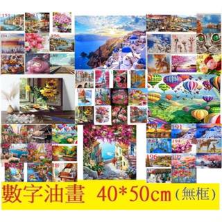 "現貨"臺灣出貨-diy油畫//數字油畫(無框) 40-50公分