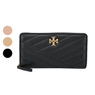 TORY BURCH KIRA 金屬LOGO皮革拉鍊絎縫長夾(多色)｜100%原廠真品｜JS Maxx官方旗艦館