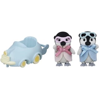 Sylvanian Families日本森林家族 人物配件 企鵝雙胞胎嬰兒車子組 家家酒玩具