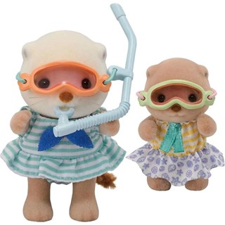 Sylvanian Families日本森林家族 海獺姐妹海邊戲水組(海獺*2 潛水鏡*2 桶子 貝殼*3 小船)家家酒