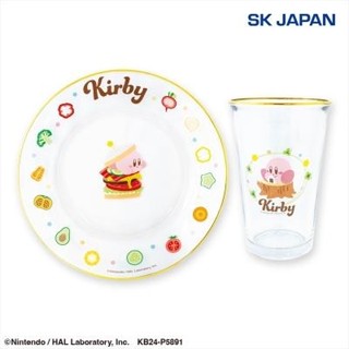 日本 正版 星之卡比 SK JAPAN 卡比 Kirby 卡比之星 金邊透明餐具套組 玻璃 精緻 盤子 杯子 日版