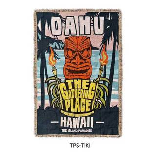 日本進口 TIKI DAHU HAWAII 造型 流蘇掛毯 毛毯 地毯 壁掛 裝飾