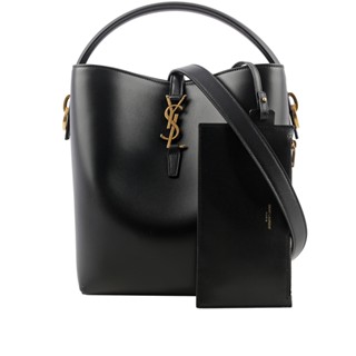 YSL LE 37 金釦小牛皮二用水桶包(黑色) 742828 2R20W 1000