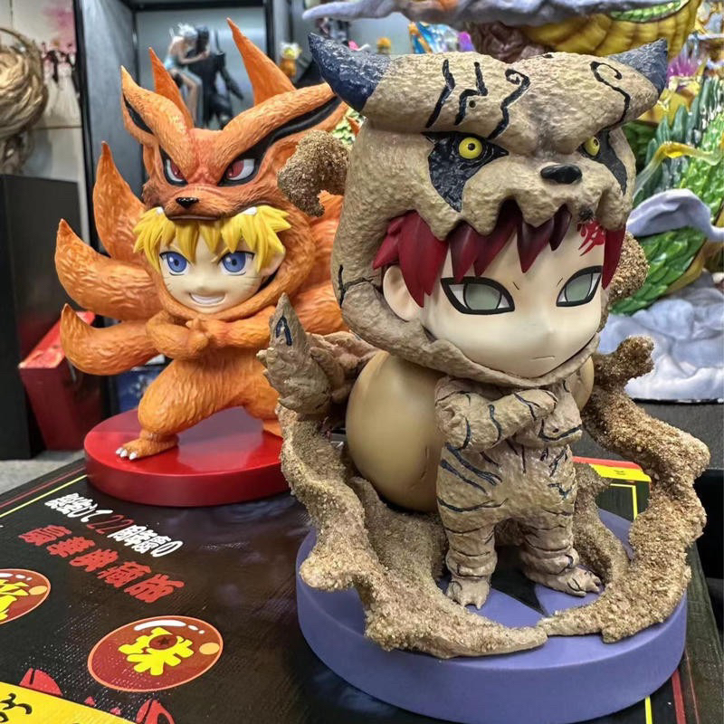 火影忍者 尾獸我愛羅 尾獸九尾鳴人 gk pg尾獸玩偶服我愛羅 SD比例雕像公仔手辦 火影鳴人